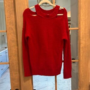 Anthropologie red sweater size small